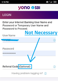 sbi referral code optional