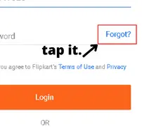 tap to forgot option