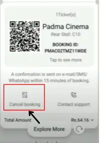 cancel ticket on bookmyshow