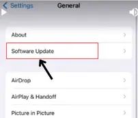 tap on the software update