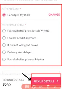 how to return a product in myntra 