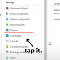 Flick on the "Client apps" present on the left side of the screen. 