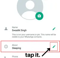 about on whatsapp