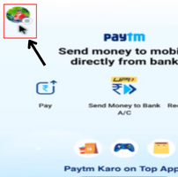 tap on the profile icon or triple line on paytm