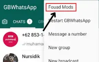 tap on foud modes option on gb whatsapp