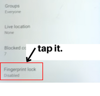 set a fingerprint lock on you whatsapp