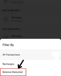 change to balance deducted option